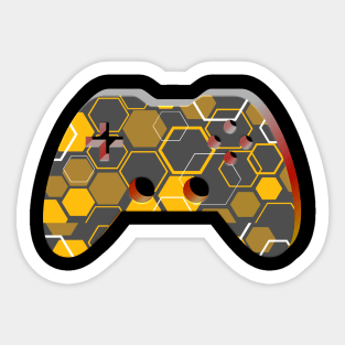 Honey Comb Yellow Pattern -Gaming Gamer Abstract - Gamepad Controller - Video Game Lover - Graphic Background Sticker